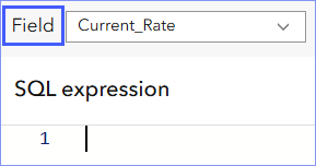 The Field picker shows the name of the field against which the calculation will be run.